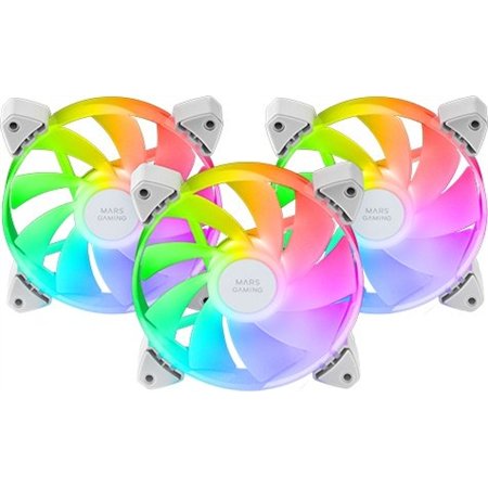 Ventilador Mars Gaming ARGB 3x120mm Blanco (MF3ARW)