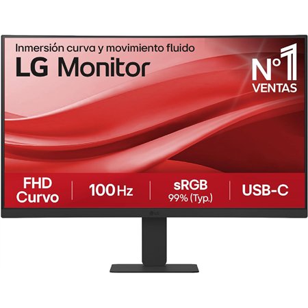 Monitor LG 27" FHD 100Hz Curvo USB-C HDMI (27U421A-B)