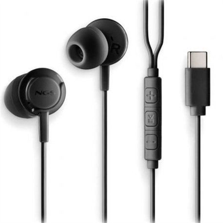 Auriculares NGS Intraurales USB-C Negro(CROSSSTEPBLACK)