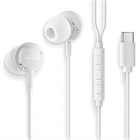 Auriculares NGS Intraural USB-C Blanco (CROSSSTEPWHITE)