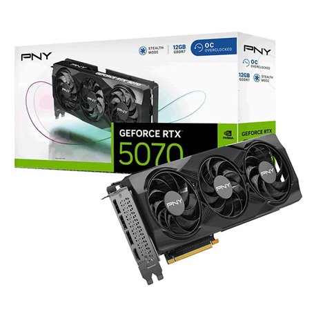 TARJETA DE VIDEO NVIDIA PNY RTX5070 OC 12GB GDRR7 TRIPLE FAN DP HDMI