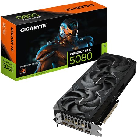 VGA GIGABYTE GV-N5080WF3-16GD,NV,RTX5080,16GB,GDDR7,256BIT,1HDMI+3DP,WINDFORCE (3 VENTILADORES)