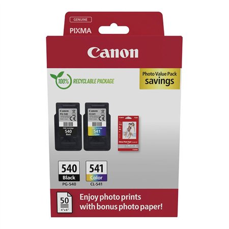 Tinta Canon PG-540/CL-541 + 50 Hojas Photo (5225B013)