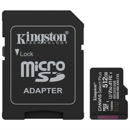 Kingston Micro SDXC 512Gb + Adaptador SD (SDCS3/512GB)