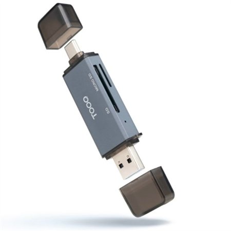 Lector de Tarjetas TooQ USB-A USB-C Gris (TQR-3001G)