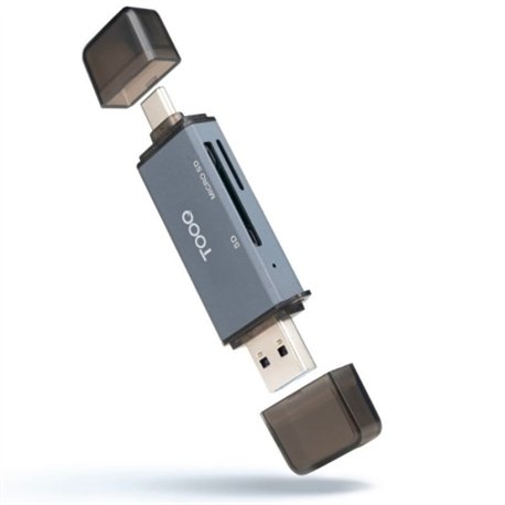 Lector de Tarjetas TooQ USB-A USB-C Gris (TQR-3001G)