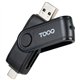 Lector de Tarjetas TooQ USB-A USB-C Negro (TQR-3003B)