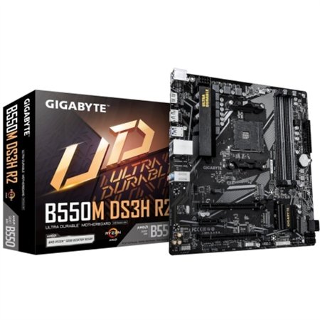 GIGABYTE B550M DS3H R2:(AM4) 4DDR4 HDMI DVI mATX