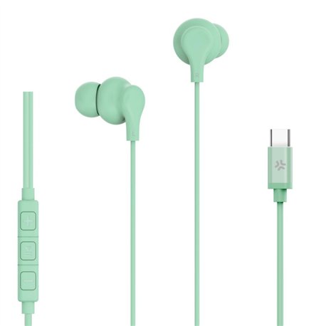 Auriculares CELLY Earphones USB-C Verde (UP1600TYPECGN)