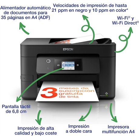 Multif Epson WF-3820DWF A4 Color WiFi Negra(C11CJ07403)