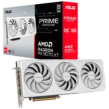 ASUS Prime -RX9070XT-O16G-WHITE AMD Radeon RX 9070 XT 16 GB GDDR6