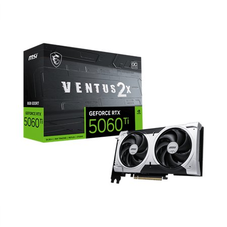 TARJETA DE VIDEO NVIDIA MSI RTX 5060 TI VENTUS 2X OC PLUS 8GB GDDR7 PCIE 5.0