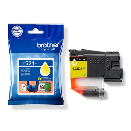 Tinta BROTHER Amarillo 500 páginas (LC521Y)