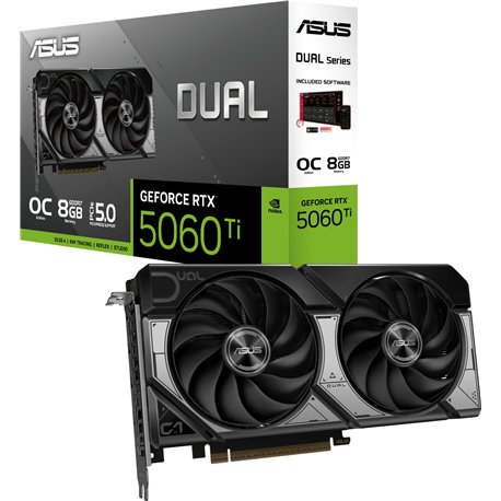 TARJETA DE VIDEO NVIDIA ASUS RTX 5060 TI DUAL OC 8GB GDDR7 PCIE 5.0