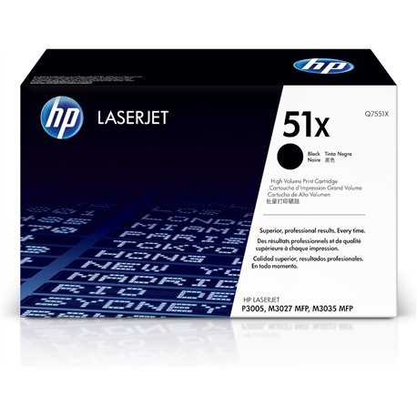 Toner HP LaserJet 51X Negro 13000 páginas (Q7551X)