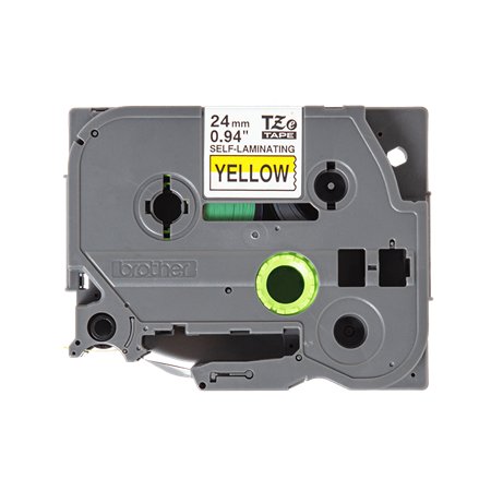 Cinta BROTHER 24mm 8m Negro sobre Amarillo (TZE-SL651)