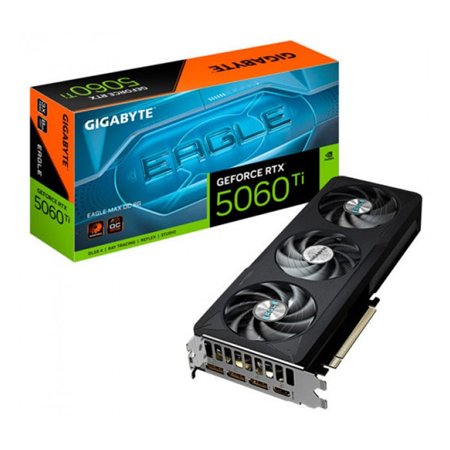 GIGABYTE GeForce RTX 5060 Ti WINDFORCE MAX OC 8G Tarjeta Gráfica – 8 GB GDDR7, 128 bits, PCI-E 5.0, 2617MHz Frecuencia del núcle