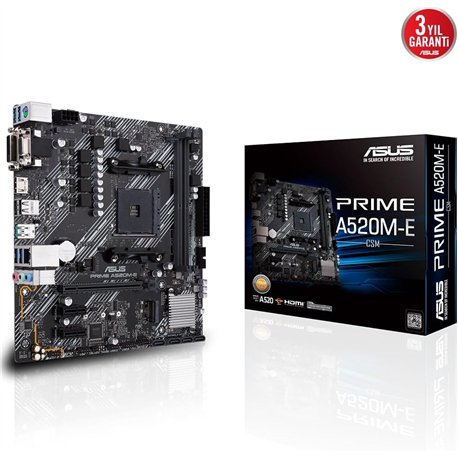 ASUS PRIME A520M-E/CSM: (AM4) 2DDR4 HDMI VGA DVI-D mATX