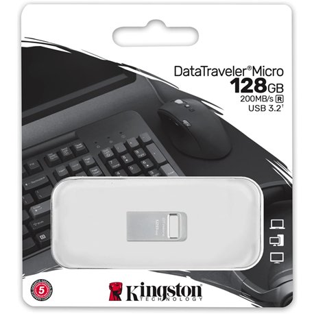 Pendrive Kingston Micro 128Gb USB-A 3.0 (DTMC3G2/128GB)