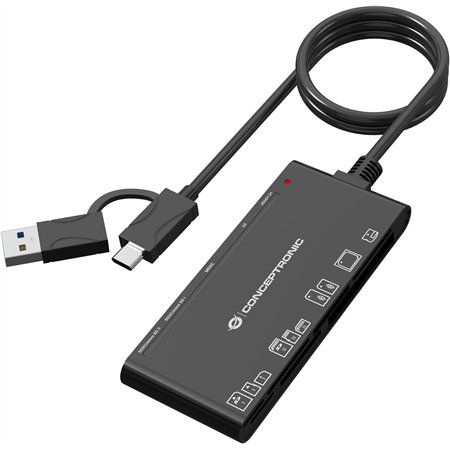 Lector de Tarjetas CONCEPTRONIC 7en1 USB-A/C (BIAN10B)