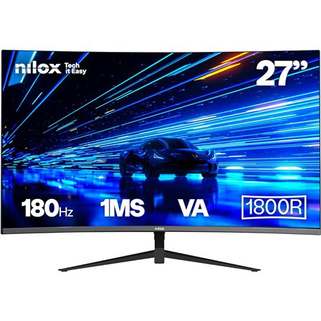 Monitor NILOX 27" VA 180Hz Curvo Negro (NXM27FHD18001)