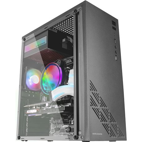 Semitorre Mars Gaming FRGB S/F USB2/3 ATX Negra (MC100)