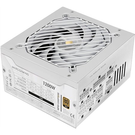Fuente Mars Gaming 1200W 80+Gold Blanco (MPB1200PSIW)
