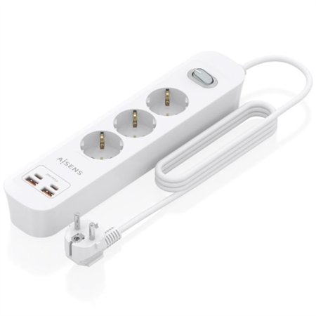 Regleta AISENS 3 Tomas 2xUSB-C 2xUSB-A (ASPS-2A2C10-W)