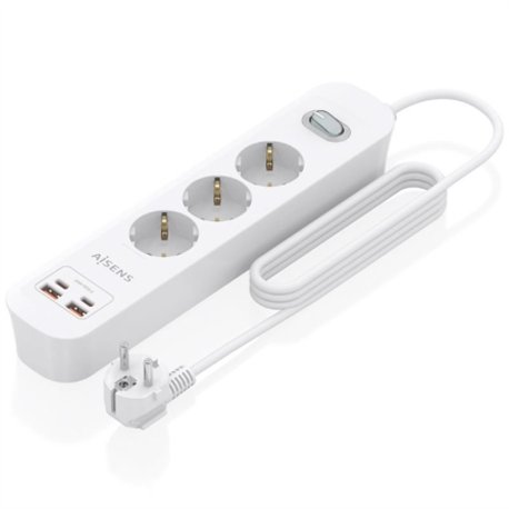 Regleta AISENS 3 Tomas 2xUSB-C 2xUSB-A (ASPS-2A2C10-W)