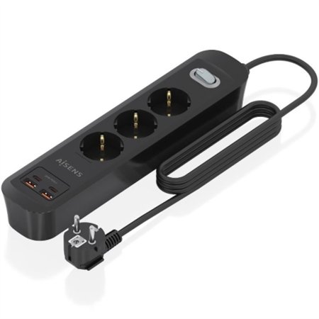 Regleta AISENS 3 Tomas 2xUSB-C 2xUSB-A (ASPS-2A2C11-BK)