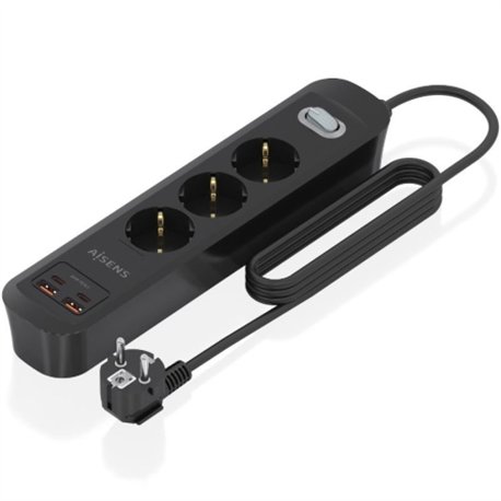 Regleta AISENS 3 Tomas 2xUSB-C 2xUSB-A (ASPS-2A2C11-BK)