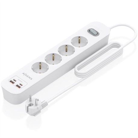 Regleta AISENS 4 Tomas 2xUSB-C 2xUSB-A (ASPS-2A2C12-W)