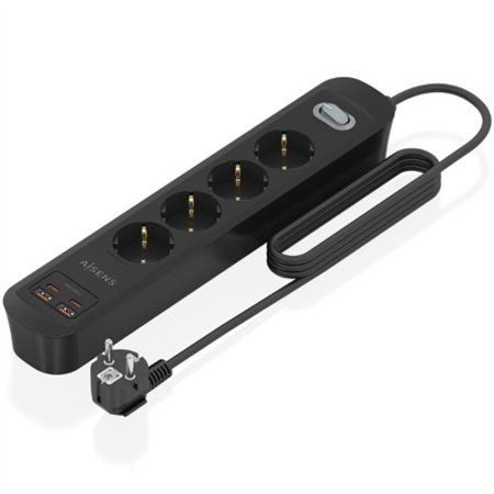 Regleta AISENS 4Tomas 2xUSB-C 2xUSB-A (ASPS-2A2C13-BK)
