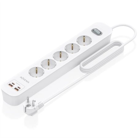 Regleta AISENS 5 Tomas 2xUSB-C 2xUSB-A (ASPS-2A2C14-W)