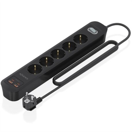 Regleta AISENS 5 Tomas 2xUSB-C 2xUSB-A (ASPS-2A2C15-BK)