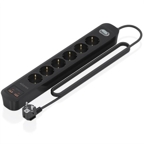 Regleta AISENS 6 Tomas 2xUSB-C 2xUSB-A (ASPS-2A2C17-BK)