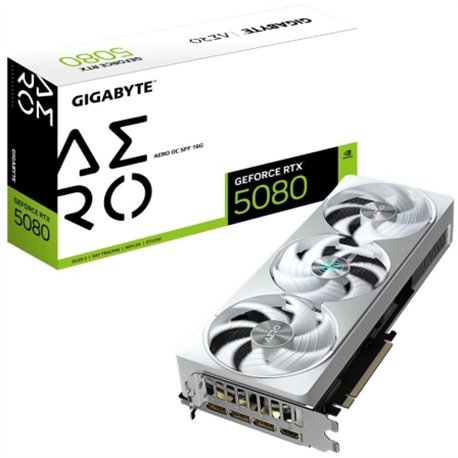 GIGABYTE GeForce RTX 5080 AERO OC SFF 16G Tarjeta Gráfica - 16GB GDDR7, 256 bits, PCI-E 5.0, 2730MHz Core Clock, 3 x DisplayPort