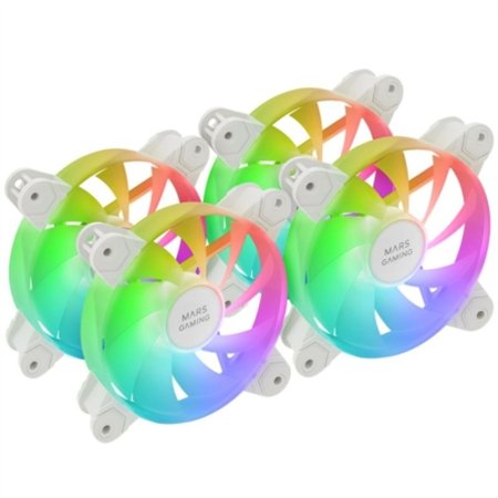 Ventilador Mars Gaming 4x120mm ARGB Blanco (MF4AW)
