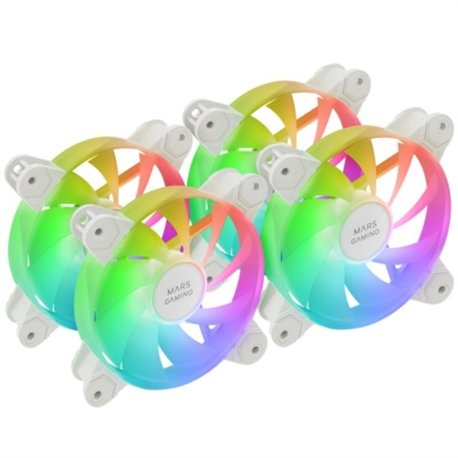 Ventilador Mars Gaming 4x120mm ARGB Blanco (MF4AW)