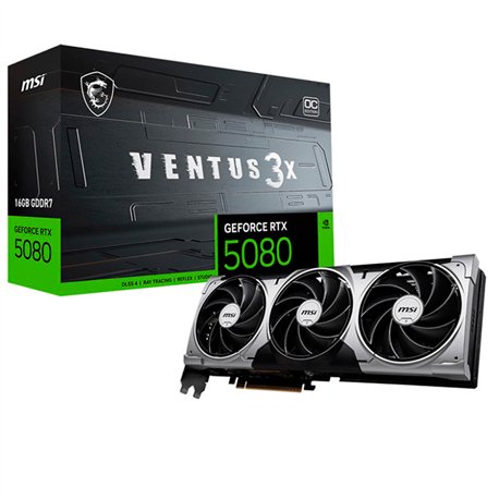 MSI VENTUS GeForce RTX5080 16G 3X OC NVIDIA GeForce RTX 5080 16 GB GDDR7