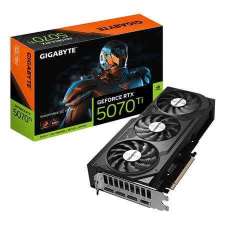 GIGABYTE GeForce RTX 5070 Ti WINDFORCE OC V2 16G Tarjeta Gráfica - 16GB GDDR6, 256bit, PCI-E 5.0, 2497 MHz Frecuencia del Núcleo