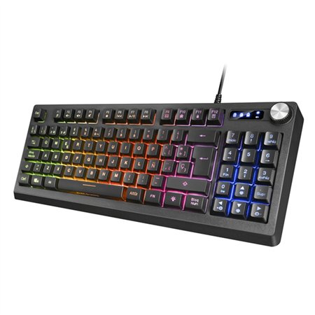 Teclado Mars Gaming LED RGB USB Negro (MKREVOES)