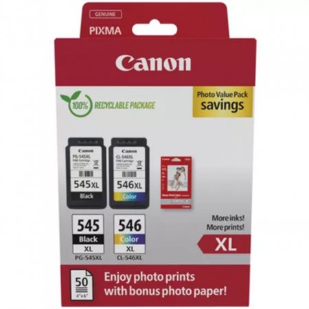 Tinta Canon PG-545XL/CL-546XL +Papel foto (8286B011)