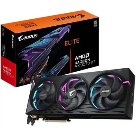 VGA GIGABYTE GV-R9070XTAORUS E-16GD,AMD,RX9070XT,16GB,GDDR6,256BIT,2HDMI+2DP,WINDFORCE (3 VENTILADORES)