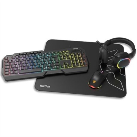 Kit KROM T+Ratón+Alf+Auric Negro (NXKROMKENTASP)