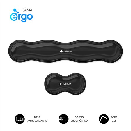 Reposamuñecas SUBBLIM Ergo Pack 2 Negro (SUBMP-04E061)