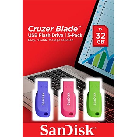 Pendrive SANDISK Cruzer Blade 32Gb Pack3 (SDCZ50C-032G)     