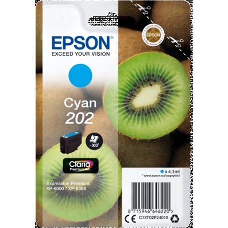 Tinta EPSON Cian 202 Kiwi T02F2                             