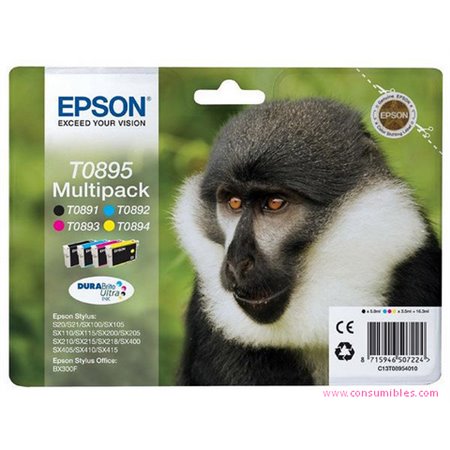 Tinta EPSON Negro/Tricolor S20 Mandril T0895                