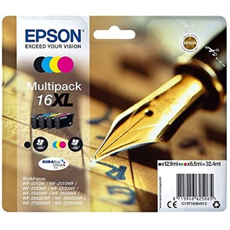 Tinta Epson 16XL T1636 Pack Negro/Color (C13T16364012)